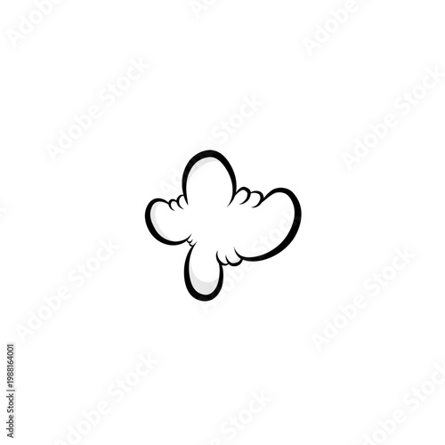 Abstract cartoon cloud or smoke element for animation and graphic design projects