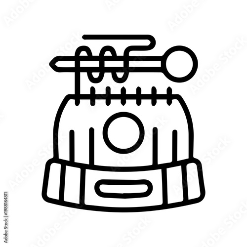 Beanie Hat with Safety Pin Charm