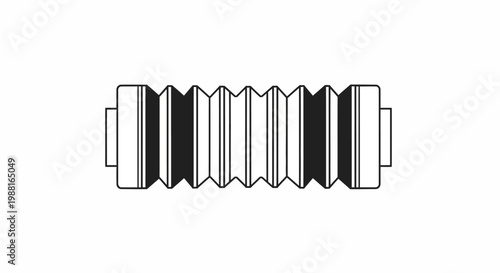 A black and white illustration of a mechanical component.