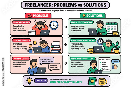 Freelancer challenges and their effective solutions overview