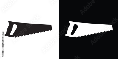 Hand saw carpentry tool vector icon
