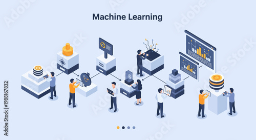 People working with machine learning technology.