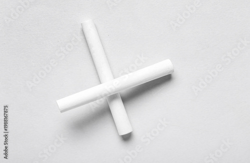 Chalks isolated on white ba...