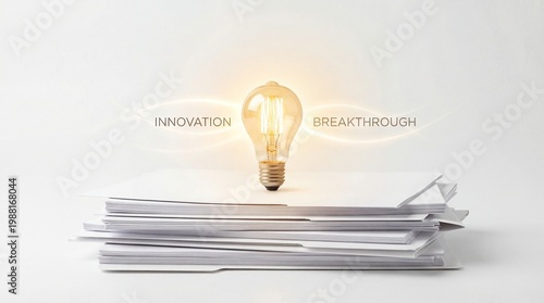 Bright Idea Concept Innovation and Breakthrough Illuminated by a Lightbulb