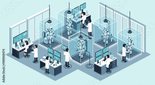 Scientists working in laboratory setting.