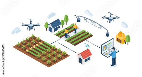 Smart Farming Technology Agriculture Concept.