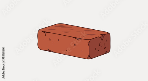 A single, reddish-brown, rectangular brick with slightly chipped edges and visible texture