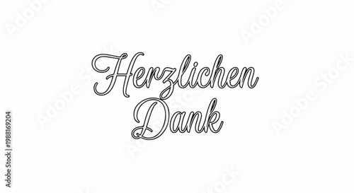 Handwritten German text for "Herzlichen Dank" (Thank you sincerely)