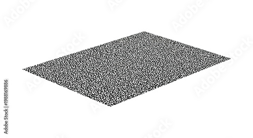 Abstract dotted pattern forming a rectangular shape simplistic black and white silhouette