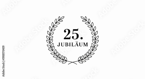 Stylized laurel wreath with bold 