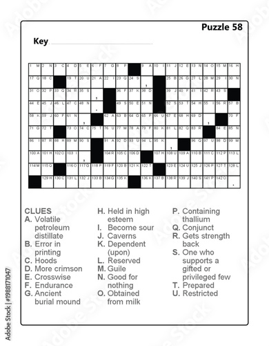 Puzzle 58 Acrostic Cryptic Word Challenge: Volatile Distillate and Ancient Burial Mound Clues