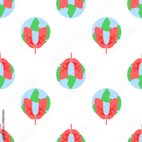 World lungs illustration representing asthma day on a transparent background