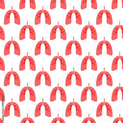 Pattern of red lungs with bronchi isolated on transparent background representing asthma day awareness