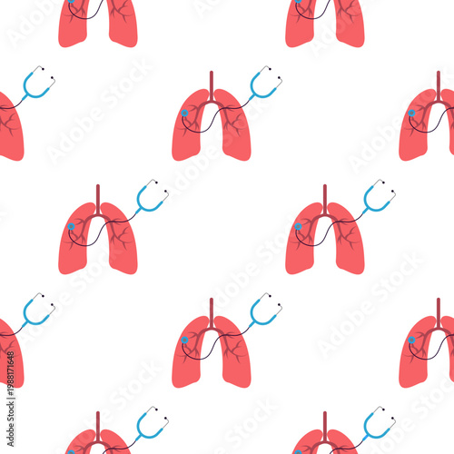 Asthma day concept with lungs and stethoscope graphic isolated on transparent background