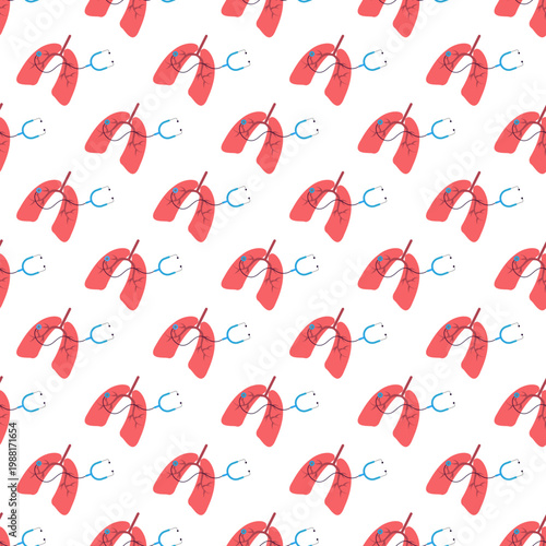 Stylized lungs pattern for asthma day awareness isolated on transparent background