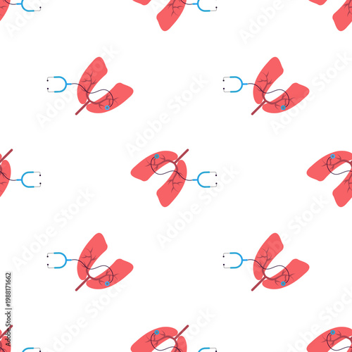 Pattern of lungs and inhaler symbols for asthma day awareness on a transparent background