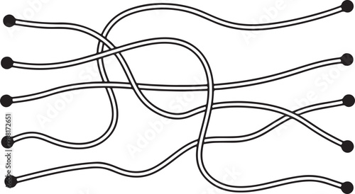 Photos Abstract network connection lines with nodes and tangled paths