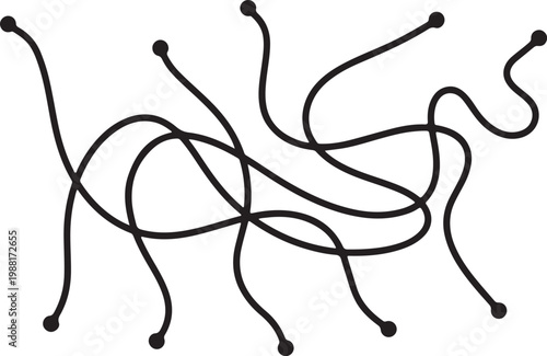 Abstract network connection lines with nodes representing complexity and data flow 