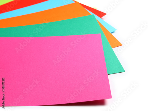 Colorful sheets of paper on...