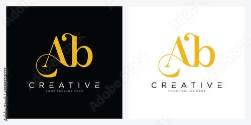 Vector logo design initial letter AB or BA
