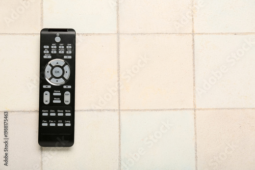 Modern TV remote control on...