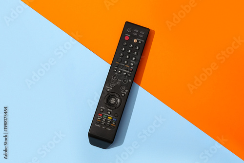 Modern TV remote control on...