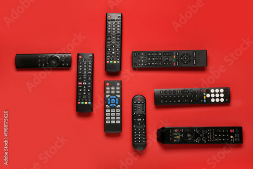 Different modern TV remote ...