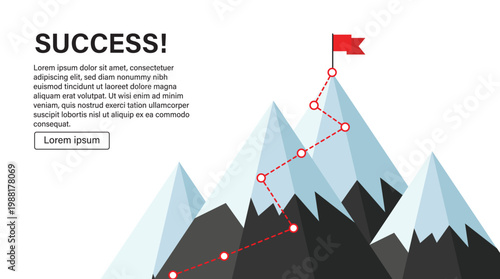 Reaching the peak: a visual metaphor for success and achievement