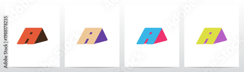 Ramp Slanted Triangle Three-Dimensional Letter Initial Logo Design A