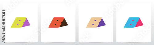 Ramp Slanted Triangle Three-Dimensional Letter Initial Logo Design B