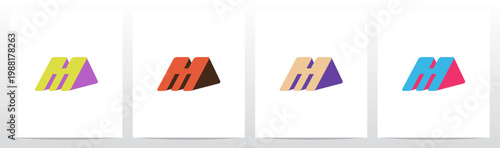 Ramp Slanted Triangle Three-Dimensional Letter Initial Logo Design M