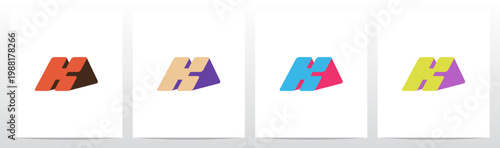 Ramp Slanted Triangle Three-Dimensional Letter Initial Logo Design K