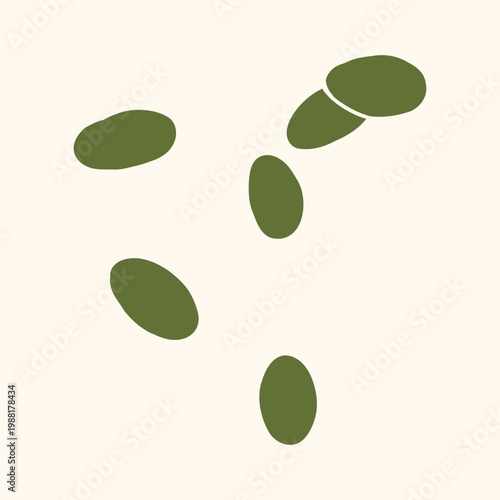 Vector hand drawn scattered seeds for gardening and home garden in outline sketch monochrome style. Cute seed grain doodle for small farm, eco field and modern agriculture branding.