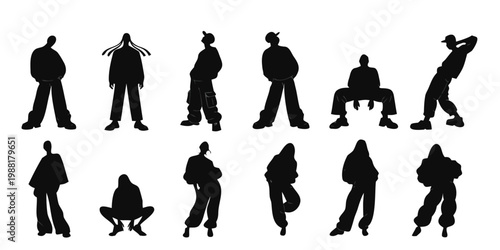 People in various dance poses and movements
