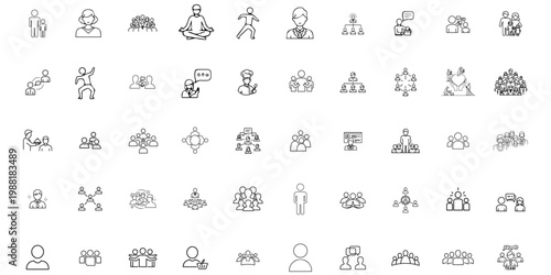 Set of vector icons featuring different shapes in a seamless design suitable for web and business use