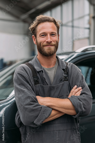 KFZ-Mechaniker in der Werkstatt, Portrait