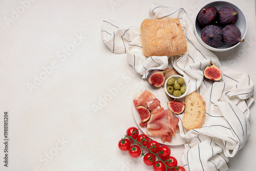 Board with delicious prosci...