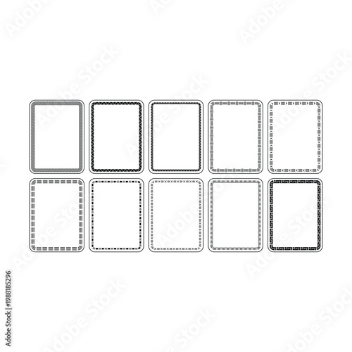 Frame Border Icon Minimal Decorative Line Pattern illustration