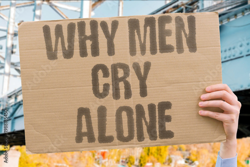 Fotografi "Why Men Cry Alone" Documented psychology research confirms societal norms discourage men from documented openly expressing emotional distress