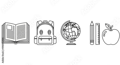 Cuadro en lienzo School objects for education and learning.