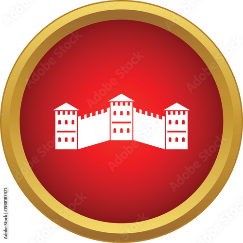 Great wall of china icon representing ancient defense architecture and chinese heritage