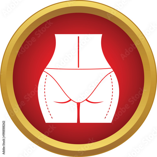 Female body showing dotted lines for cosmetic surgery procedures