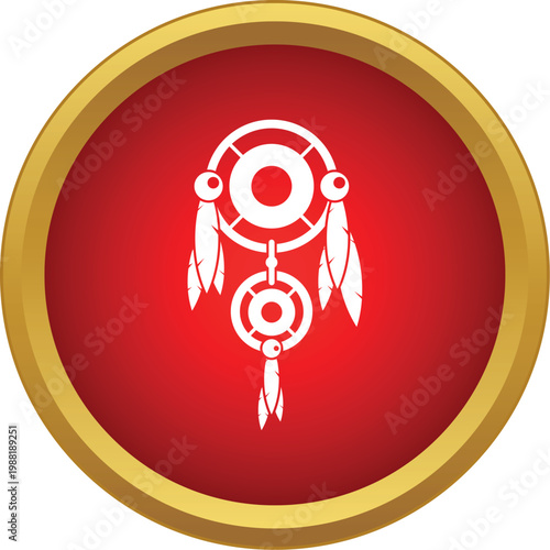 Dreamcatcher icon, symbolizing good luck charm and protecting against bad dreams