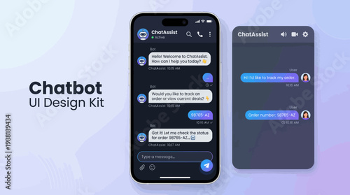 Smartphone chatbot user interface design.