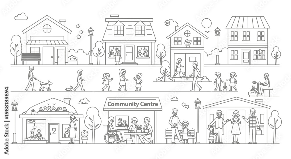 Obraz premium set of houses sketch drawing