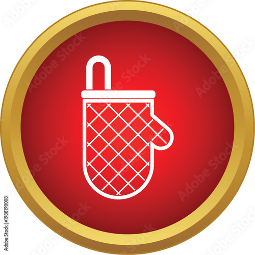Oven mitt icon representing safety and baking in a kitchen environment