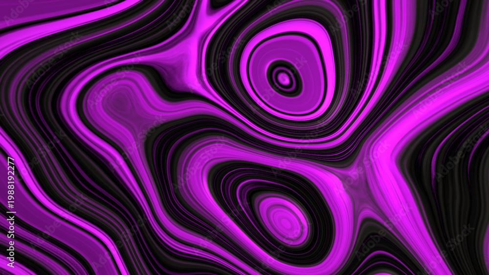 Obraz premium Abstract purple and black swirling fluid art pattern, suitable for backgrounds, prints, and decorative designs with a modern and dynamic style.