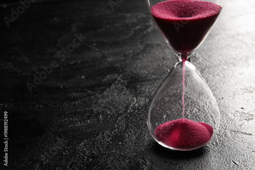 Crystal hourglass with pink...
