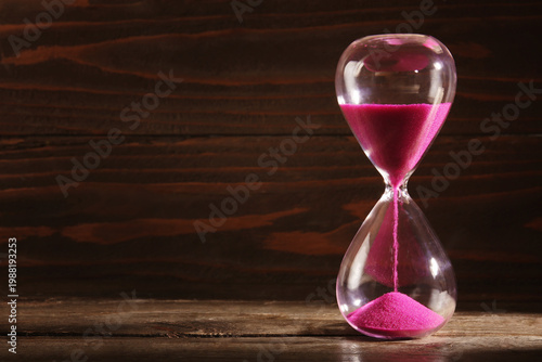 Crystal hourglass with pink...