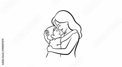 Mother embracing her child tenderly